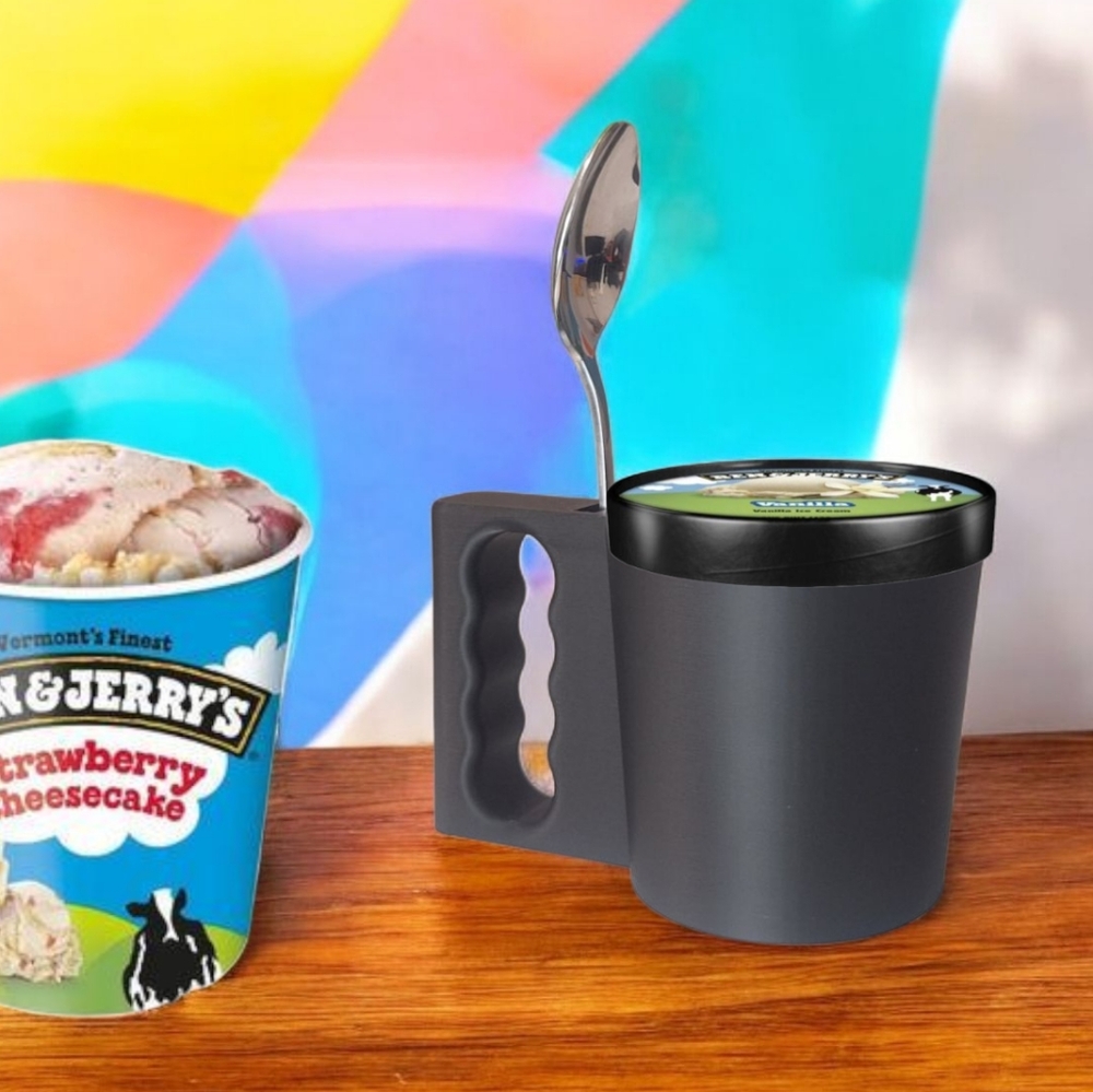 ICE-CREAM PINT MUG! w/spoon Holder! AKA "The Pint Pounder"